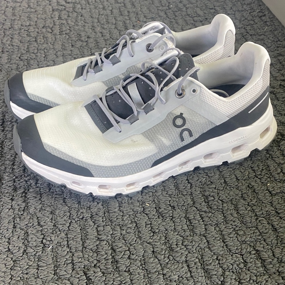 On Running Cloudvista White and Gray Athletic Shoes